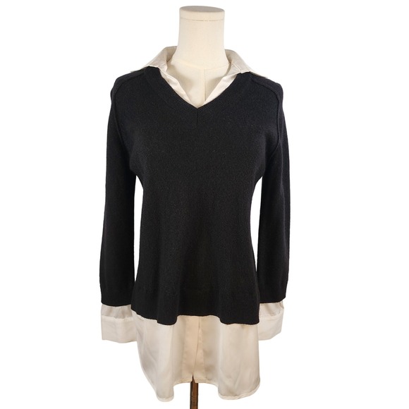 Saks Fifth Avenue Cashmere Sweater Tunic Top Collared...